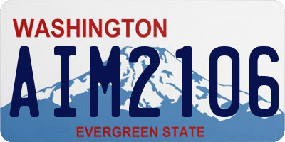 WA license plate AIM2106