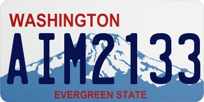 WA license plate AIM2133