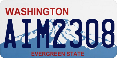 WA license plate AIM2308