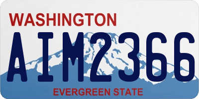 WA license plate AIM2366
