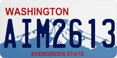 WA license plate AIM2613