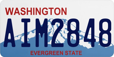 WA license plate AIM2848