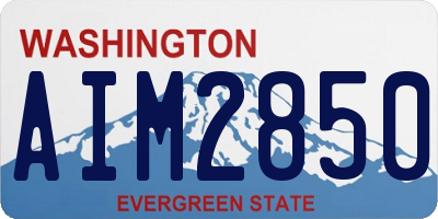 WA license plate AIM2850