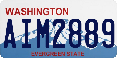WA license plate AIM2889