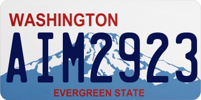 WA license plate AIM2923