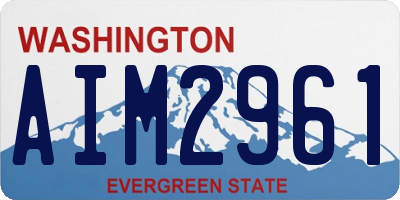WA license plate AIM2961