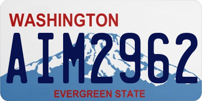 WA license plate AIM2962