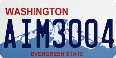 WA license plate AIM3004