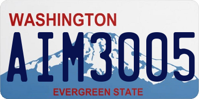 WA license plate AIM3005