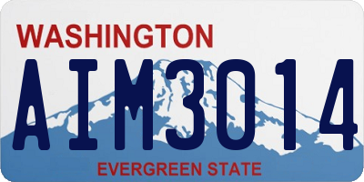 WA license plate AIM3014