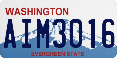 WA license plate AIM3016