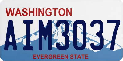 WA license plate AIM3037