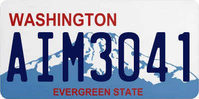 WA license plate AIM3041