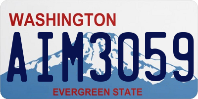 WA license plate AIM3059