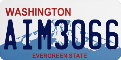 WA license plate AIM3066