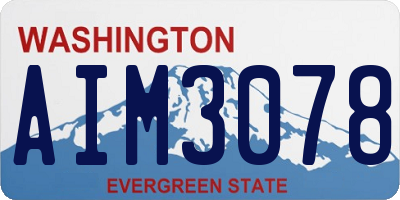 WA license plate AIM3078