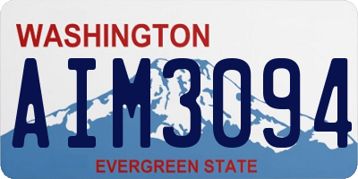 WA license plate AIM3094