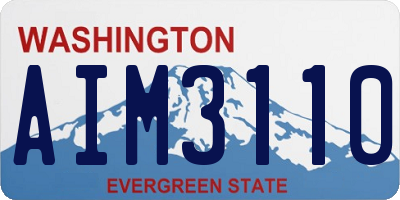 WA license plate AIM3110