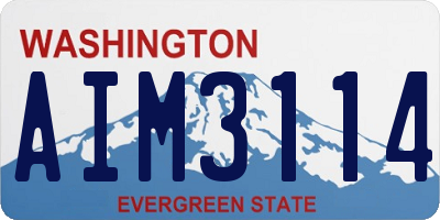 WA license plate AIM3114