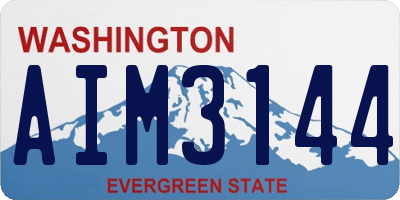 WA license plate AIM3144
