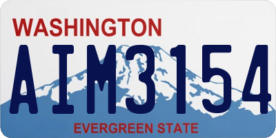 WA license plate AIM3154
