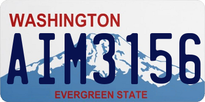 WA license plate AIM3156