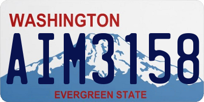 WA license plate AIM3158