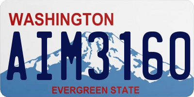 WA license plate AIM3160