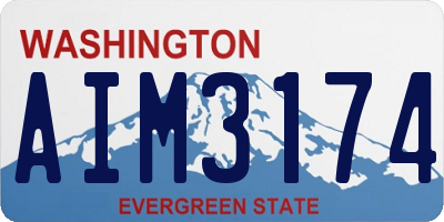 WA license plate AIM3174