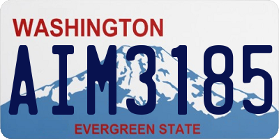 WA license plate AIM3185