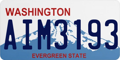 WA license plate AIM3193