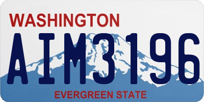 WA license plate AIM3196