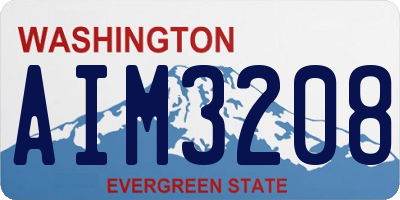 WA license plate AIM3208