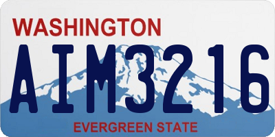 WA license plate AIM3216