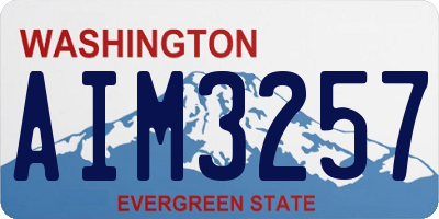 WA license plate AIM3257