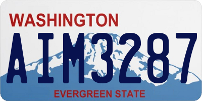 WA license plate AIM3287