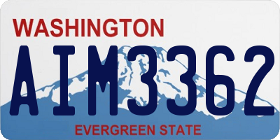WA license plate AIM3362