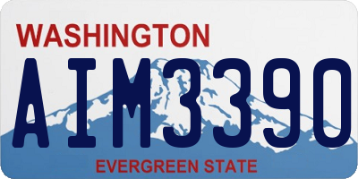 WA license plate AIM3390