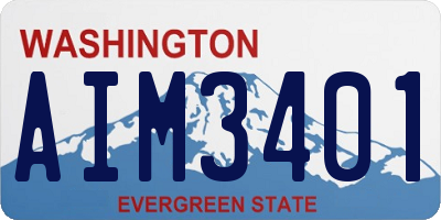 WA license plate AIM3401