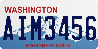 WA license plate AIM3456