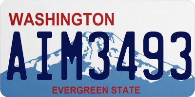 WA license plate AIM3493
