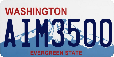 WA license plate AIM3500