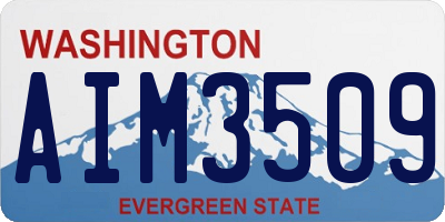 WA license plate AIM3509