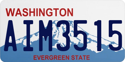 WA license plate AIM3515