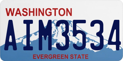 WA license plate AIM3534
