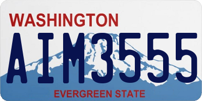 WA license plate AIM3555