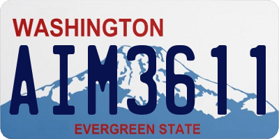 WA license plate AIM3611