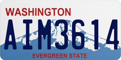 WA license plate AIM3614