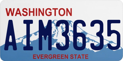 WA license plate AIM3635