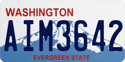 WA license plate AIM3642